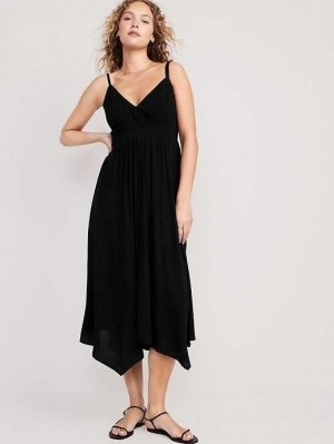 Old Navy Waist-Defined Sleeveless Maxi Dress Black | OWI352784