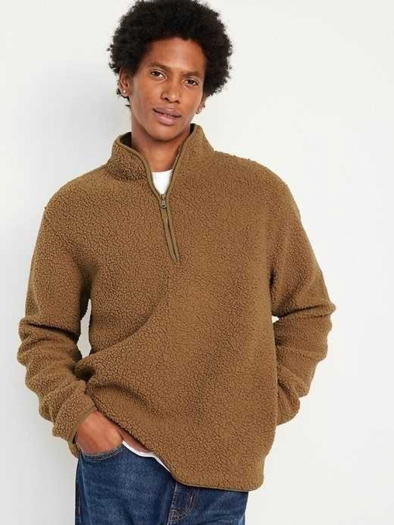 Old Navy 1/4-Zip Sherpa Pullover Braised Tofu | ZXA638902