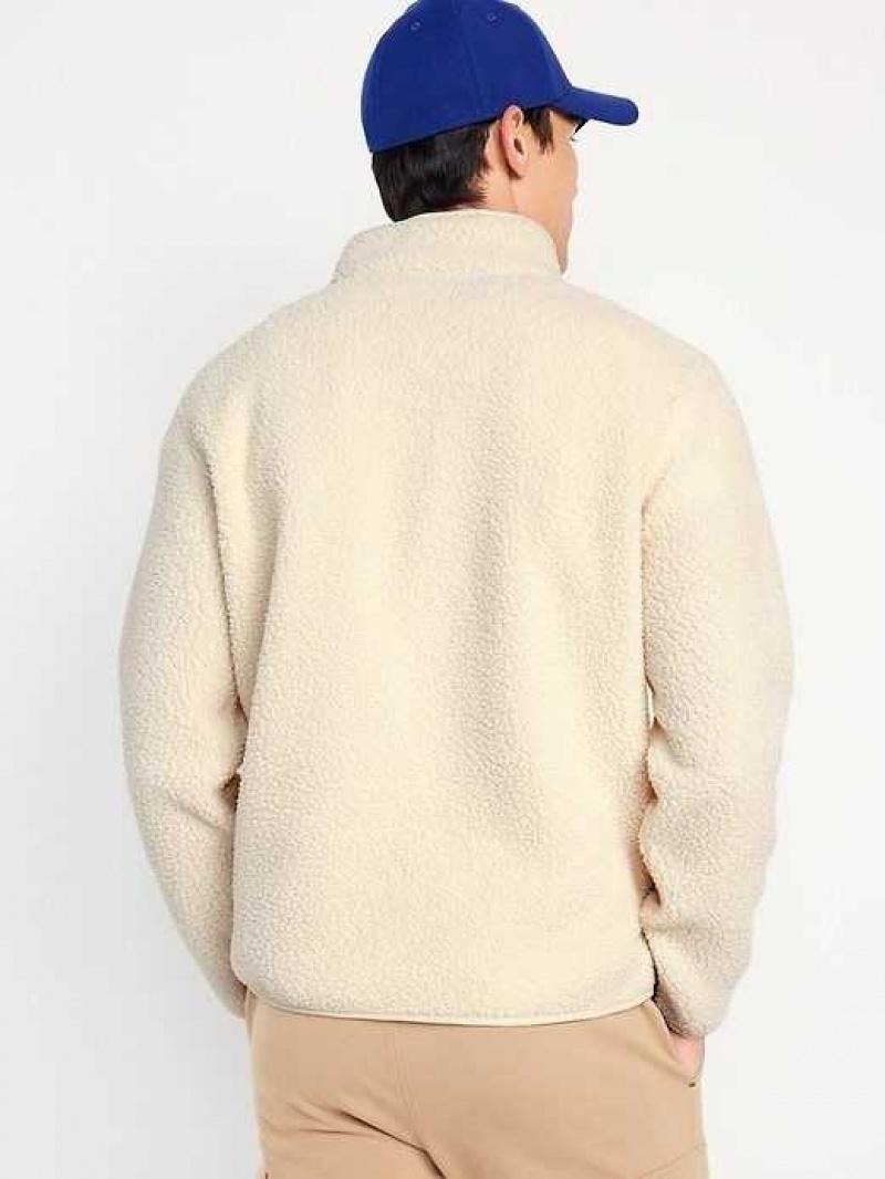 Old Navy 1/4-Zip Sherpa Pullover Macadamia | GDT592087