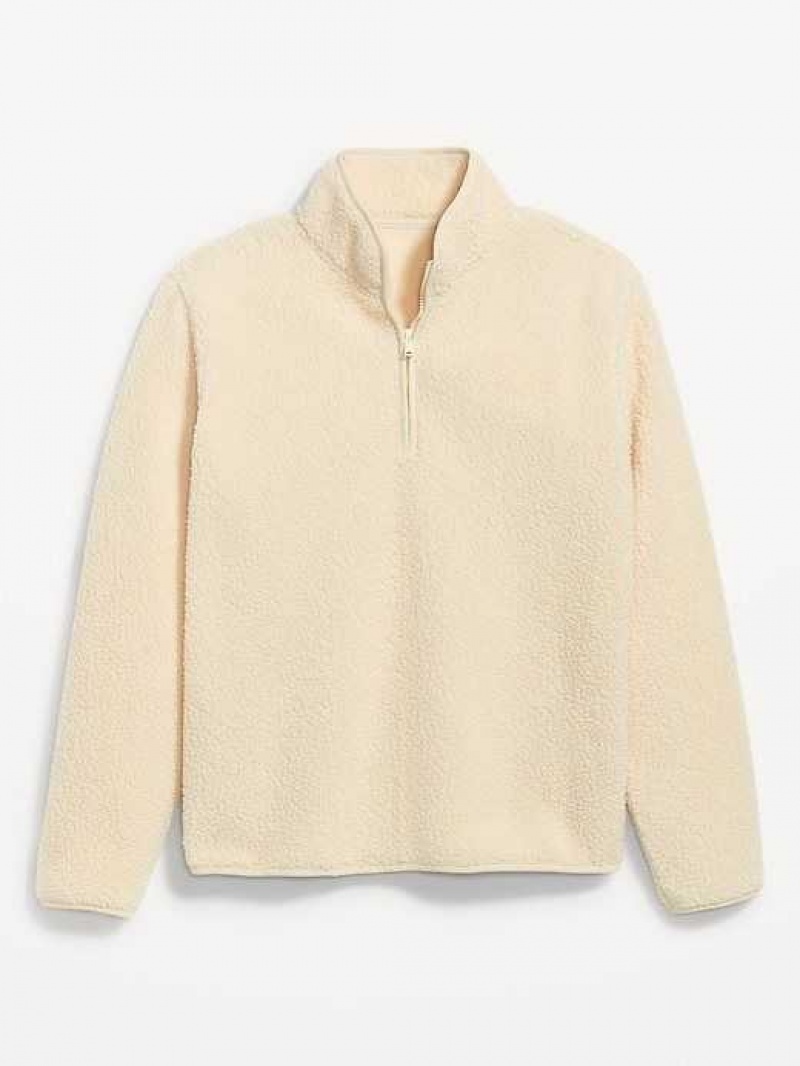 Old Navy 1/4-Zip Sherpa Pullover Macadamia | GDT592087