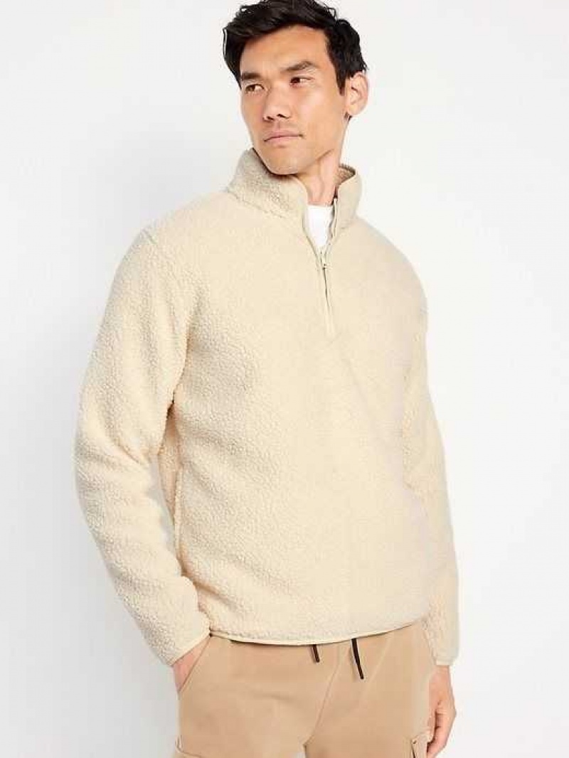 Old Navy 1/4-Zip Sherpa Pullover Macadamia | GDT592087