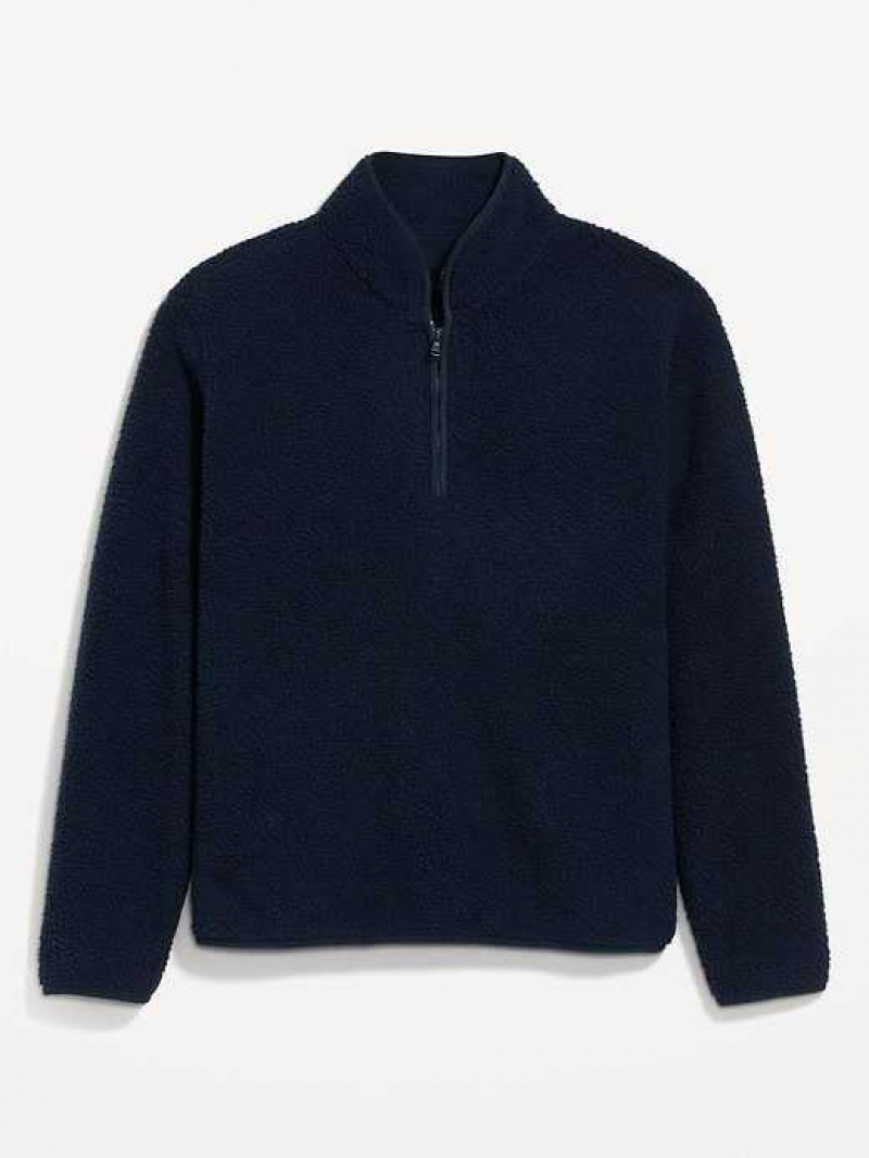 Old Navy 1/4-Zip Sherpa Pullover Navy | NCV820476