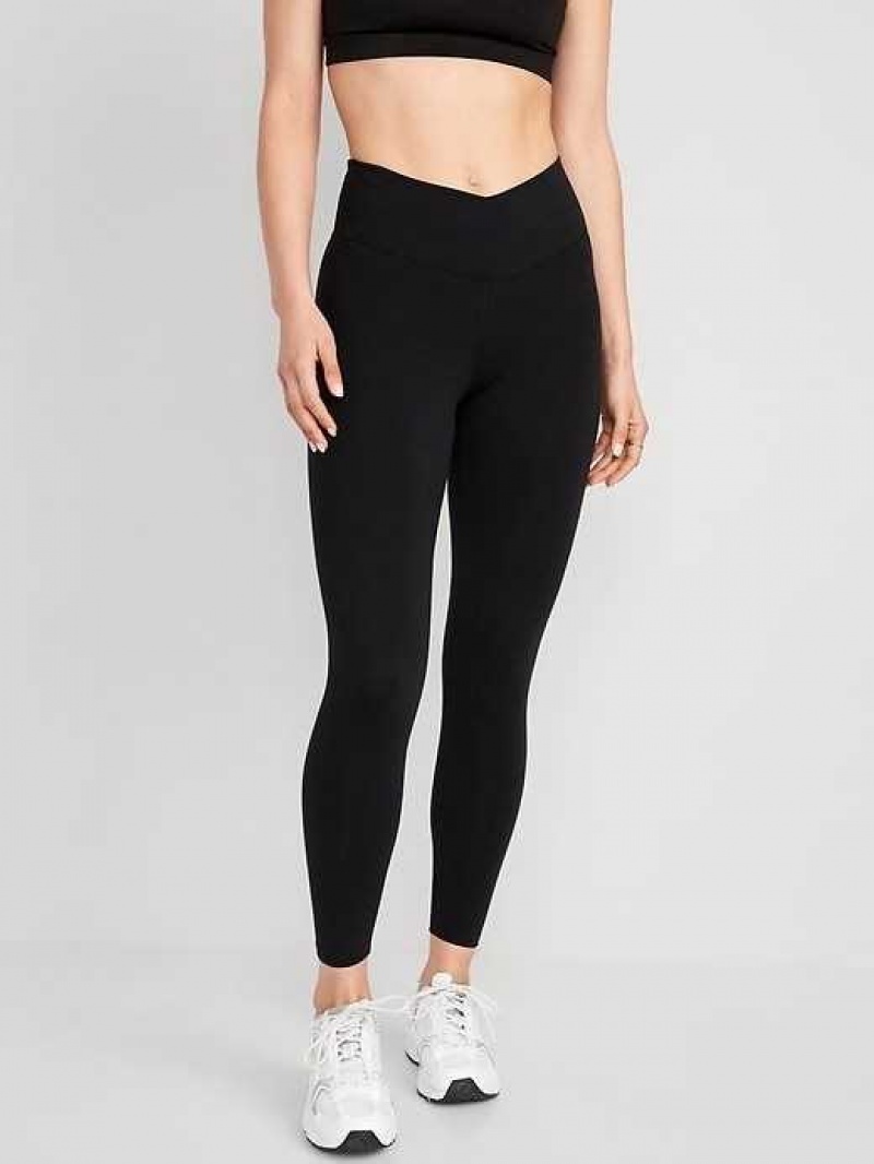 Old Navy 2-Pack Extra High-Waisted PowerChill Crossover 7/8-Length Leggings Black | CYW576328