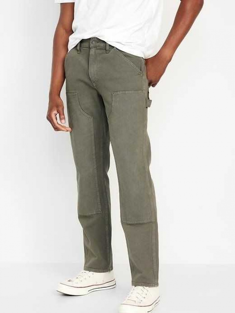 Old Navy 90\'s Straight Built-In Flex Workwear Carpenter Jeans Olive | UGI582947