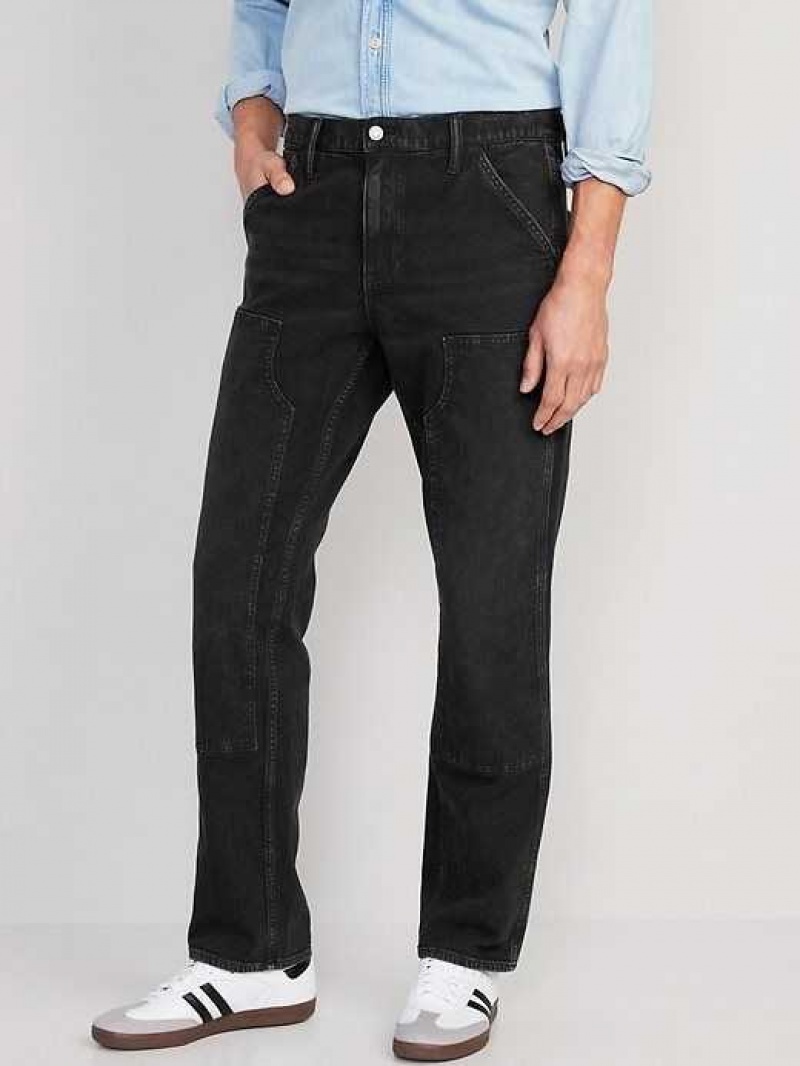 Old Navy 90\'s Straight Built-In Flex Workwear Carpenter Jeans Black | XVH427653