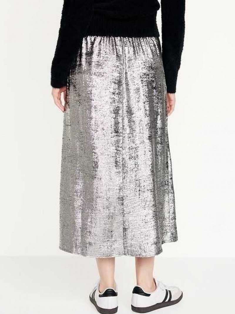 Old Navy A-Line Midi Skirt Silver | HNW543690