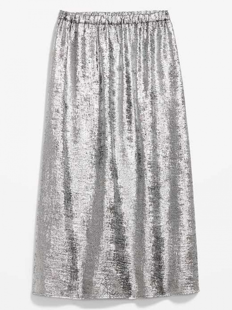 Old Navy A-Line Midi Skirt Silver | HNW543690