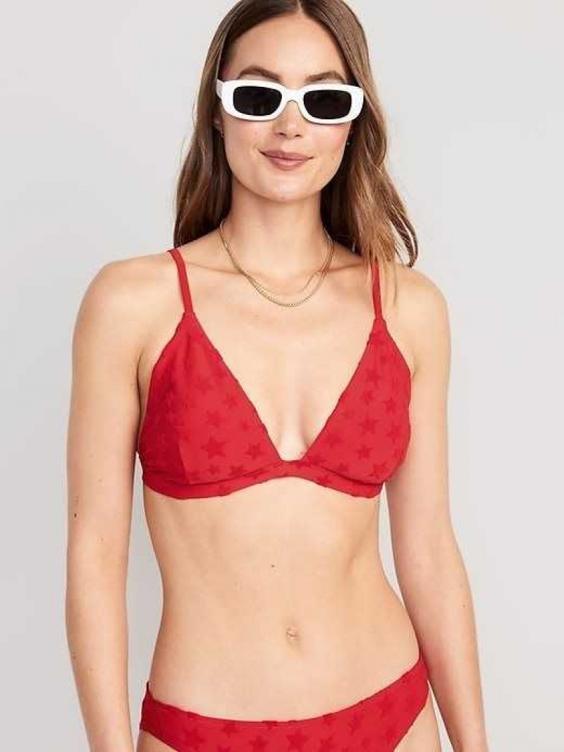 Old Navy Americana-Print Triangle Bikini Swim Top Red | QXI418239