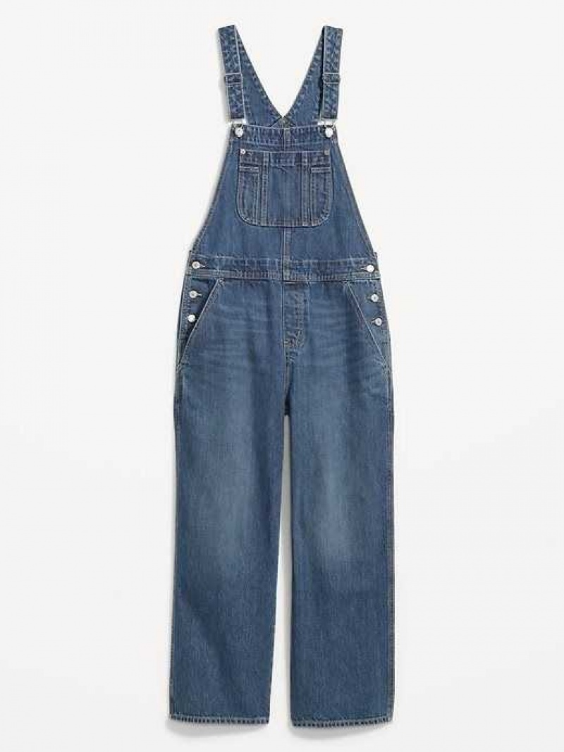 Old Navy Baggy Wide-Leg Non-Stretch Jean Overalls Wash | JWN896425