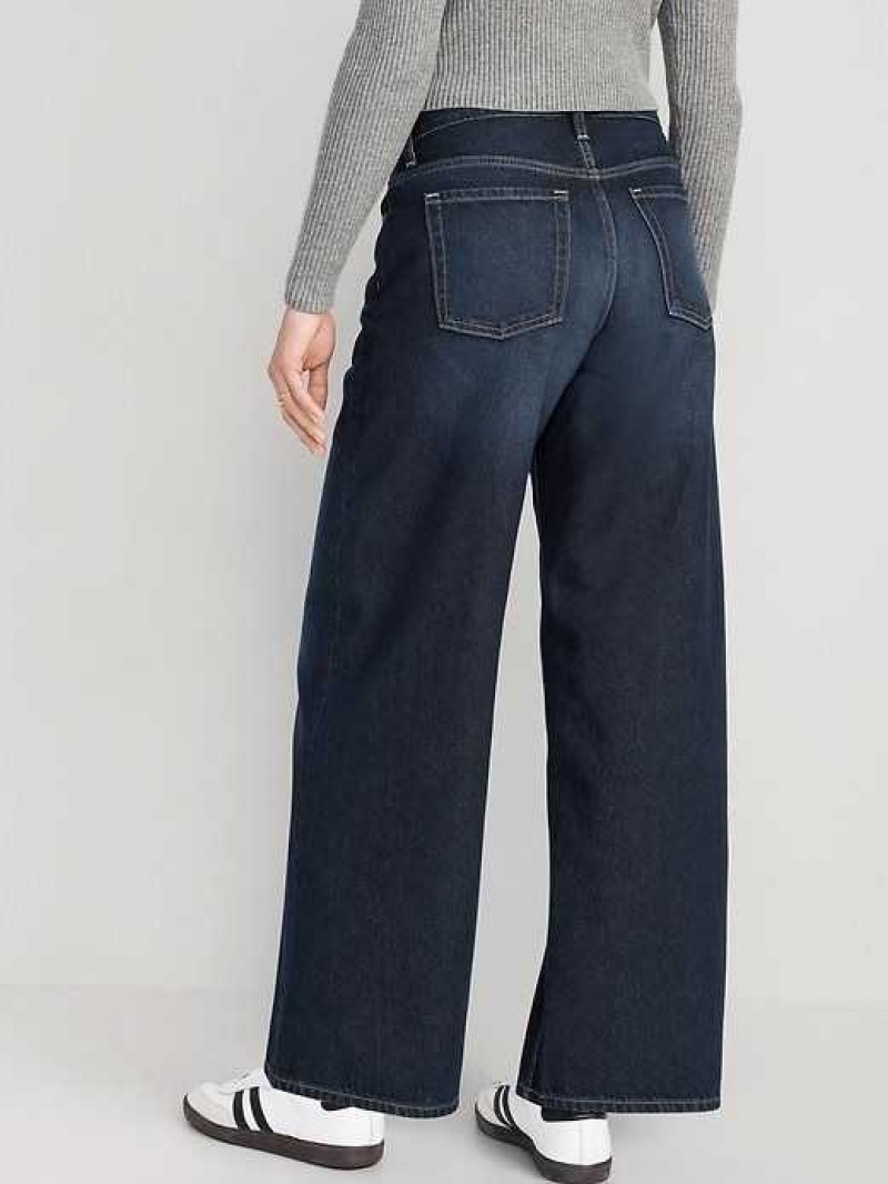 Old Navy Baggy Wide-Leg Non-Stretch Jeans Dark Wash | PFK571028