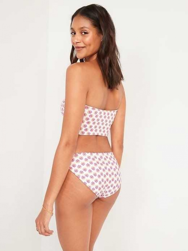 Old Navy Bikini Swim Bottoms White Flower | OMC805924