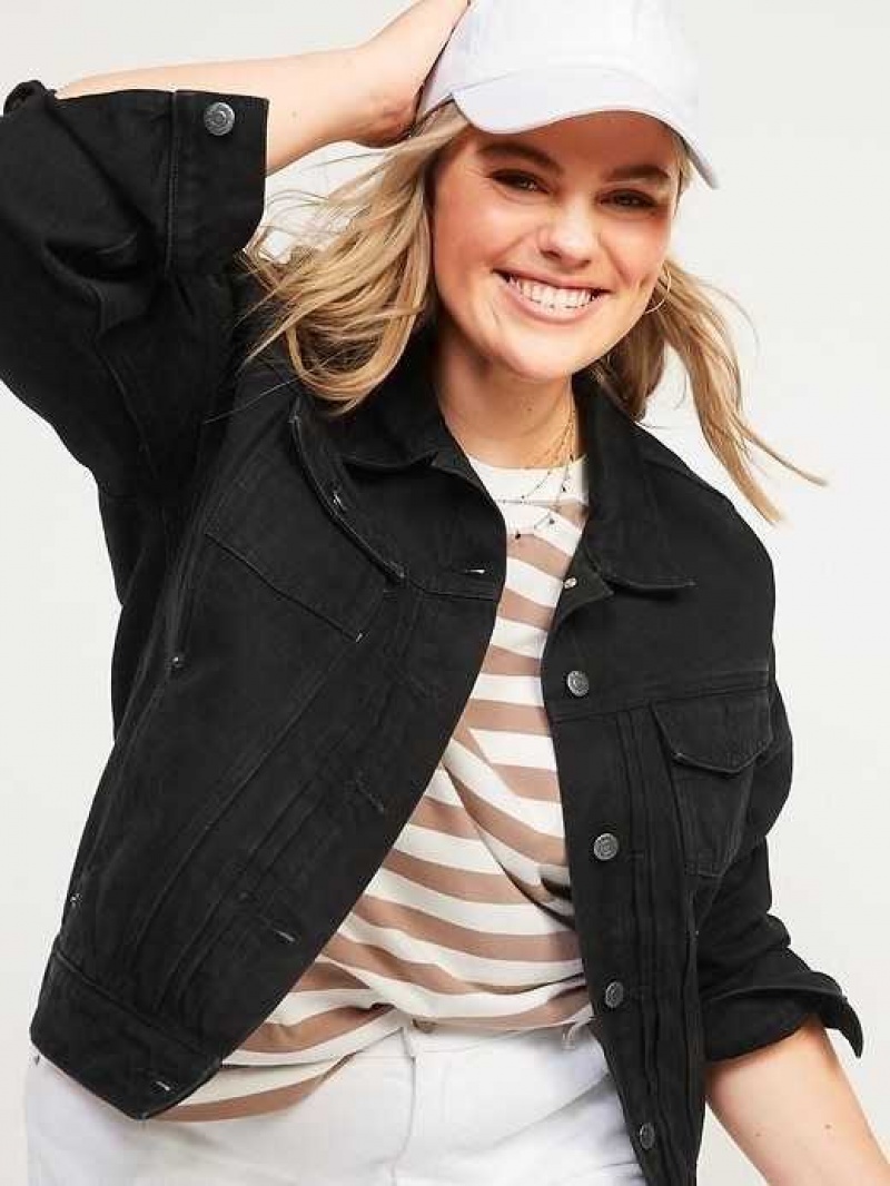 Old Navy Black-Wash Classic Jean Jacket Black | OIS794682