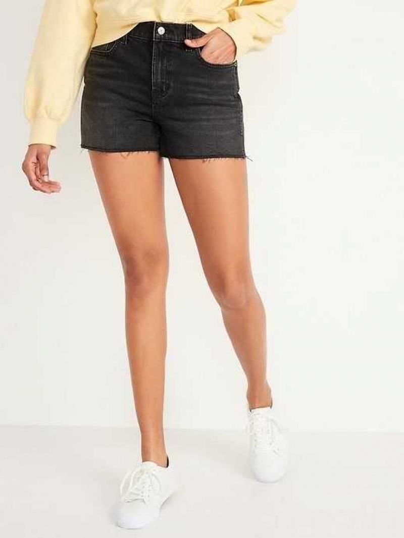 Old Navy Black-Wash Cut-Off Boyfriend Shorts -- 3-inch inseam Ember | DLH985013