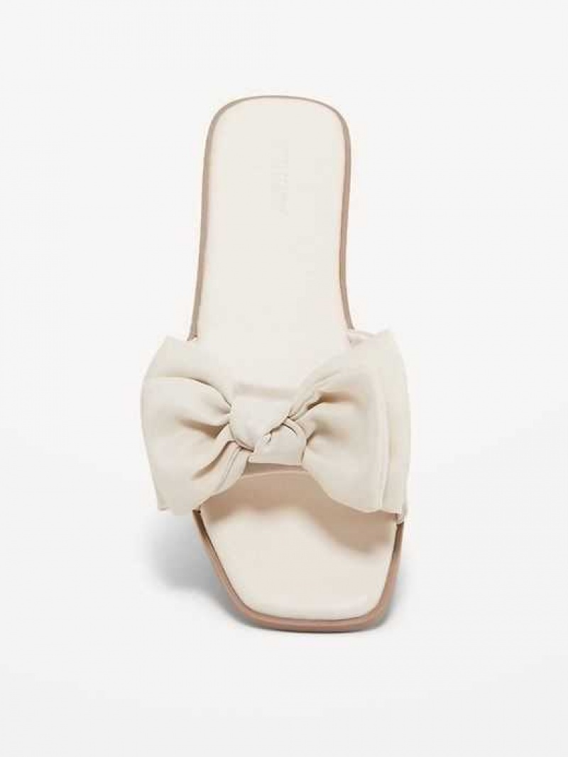 Old Navy Bow-Tie Slide Sandals Beige | HZB586731