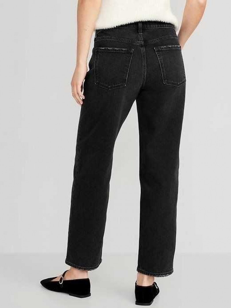 Old Navy Boyfriend Loose Black Jeans Black | DGB396241