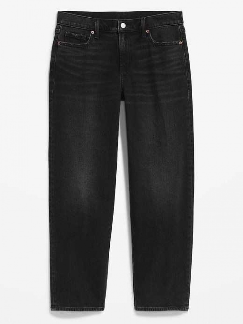 Old Navy Boyfriend Loose Black Jeans Black | DGB396241