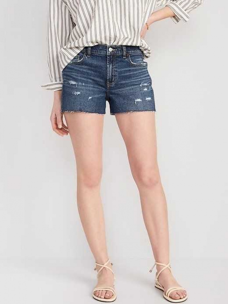 Old Navy Boyfriend Ripped Cut-Off Jean Shorts Barbara | EKA940578