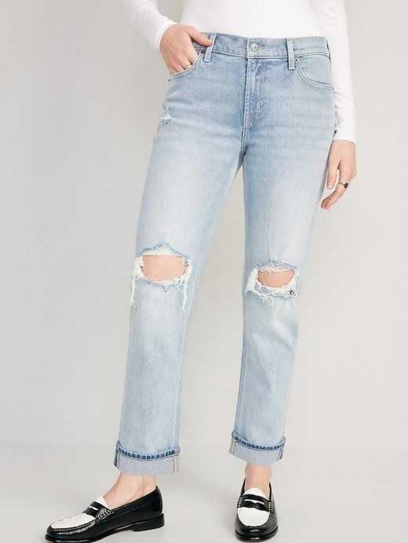 Old Navy Boyfriend Straight Roll Cuff Jeans Cosmos | NEM958704