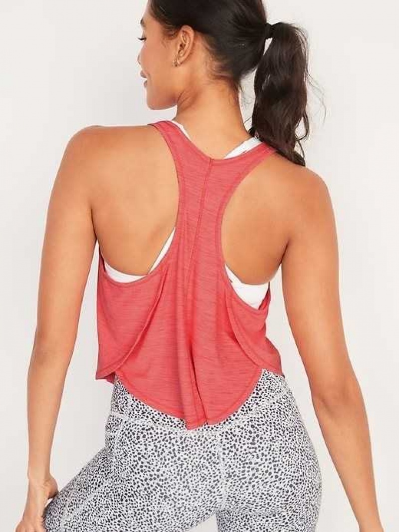 Old Navy Breathe ON Cropped Racerback Tank Top Carnival | QPT853649