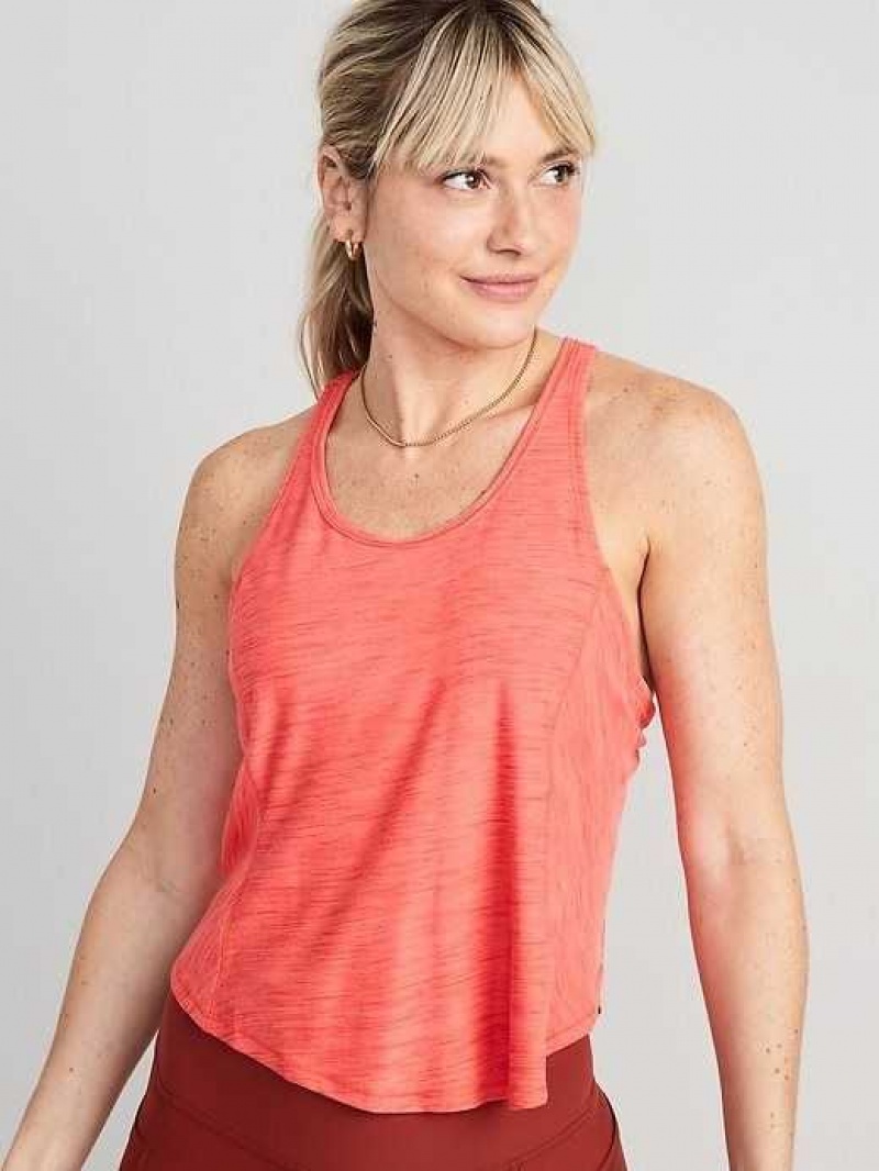 Old Navy Breathe ON Cropped Racerback Tank Top Carnival | QPT853649