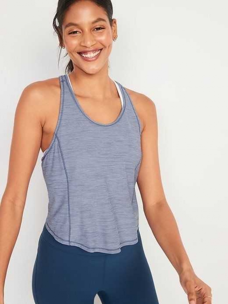 Old Navy Breathe ON Cropped Racerback Tank Top Mineral Spring | OLZ153978