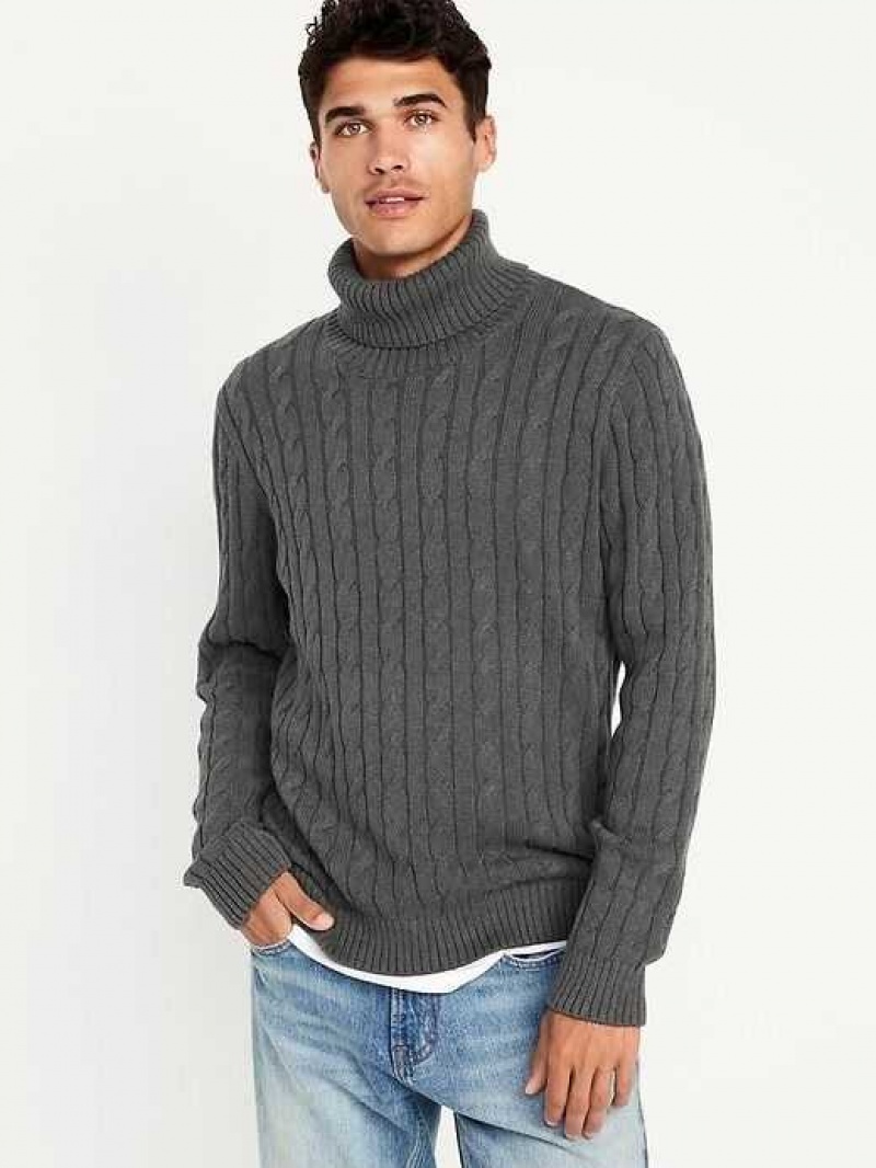 Old Navy Cable-Knit Turtleneck Sweater Grey | VEO375182