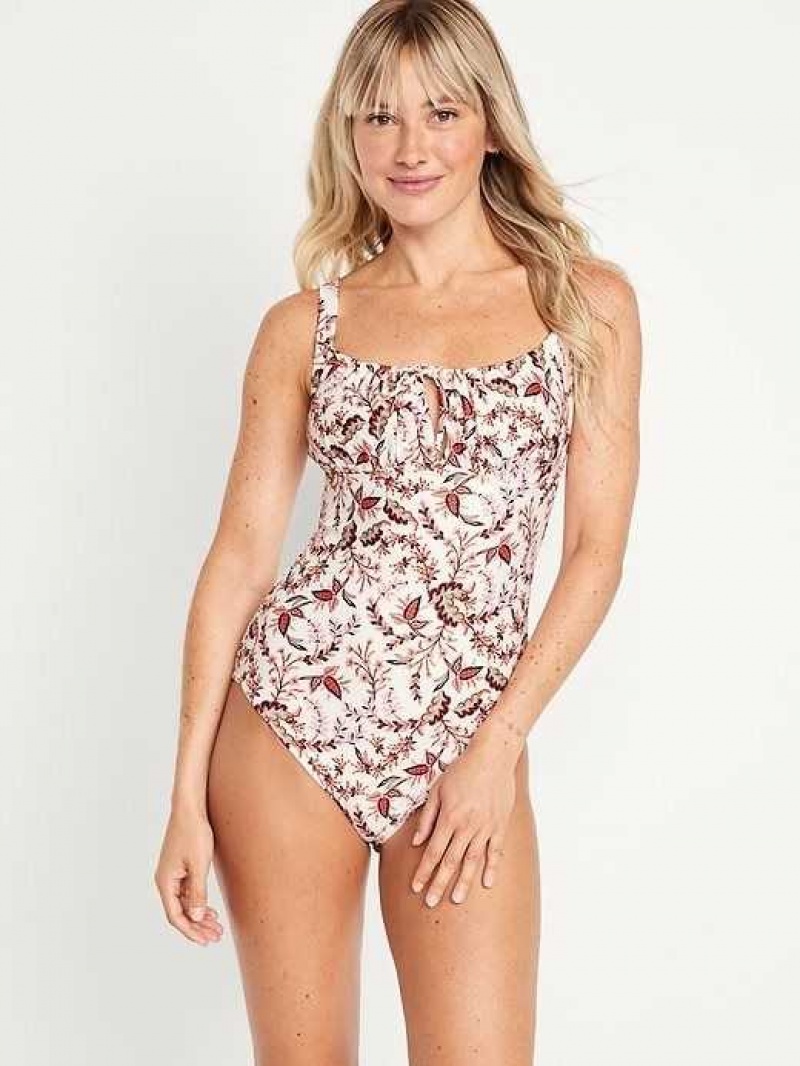 Old Navy Cinched-Tie One-Piece Swimsuit Light Blue | HWJ148257