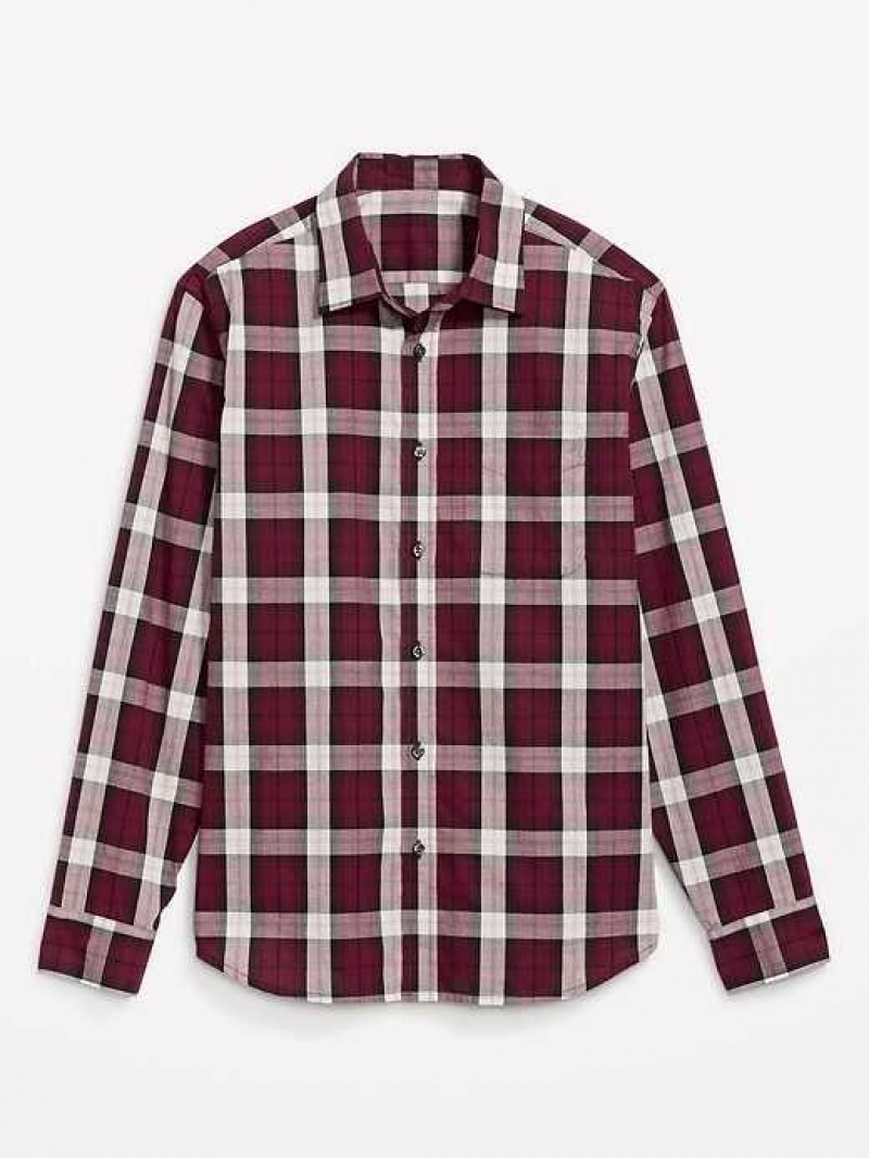 Old Navy Classic-Fit Everyday Shirt Burgundy | WID532049