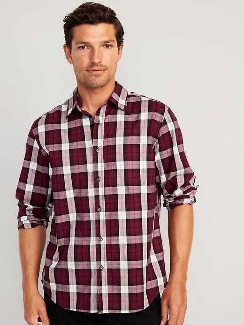 Old Navy Classic-Fit Everyday Shirt Burgundy | WID532049