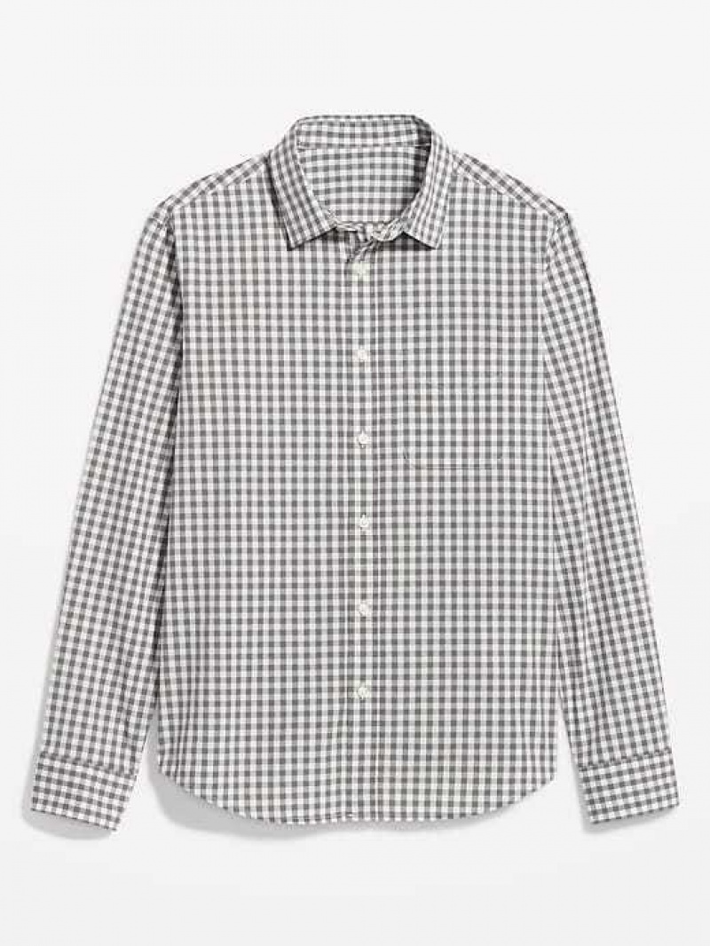 Old Navy Classic-Fit Everyday Shirt Grey | MIR620314