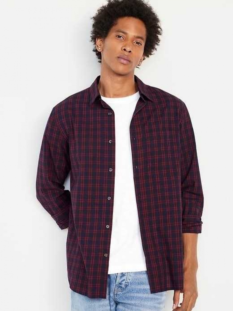 Old Navy Classic-Fit Everyday Shirt Navy / Red | YRT201895