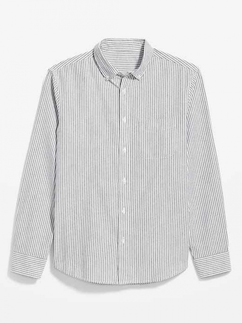 Old Navy Classic-Fit Non-Stretch Everyday Oxford Shirt Blue Stripes | GWR851320