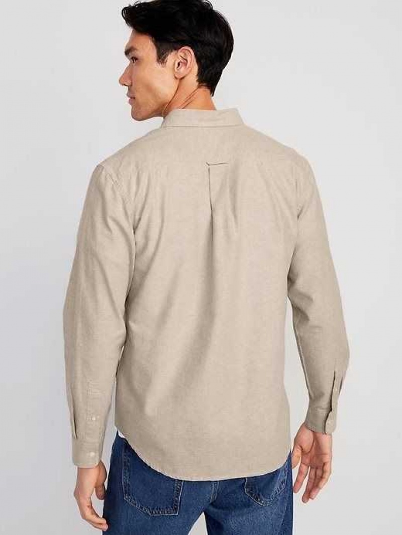 Old Navy Classic-Fit Non-Stretch Everyday Oxford Shirt Khaki | DIF529107