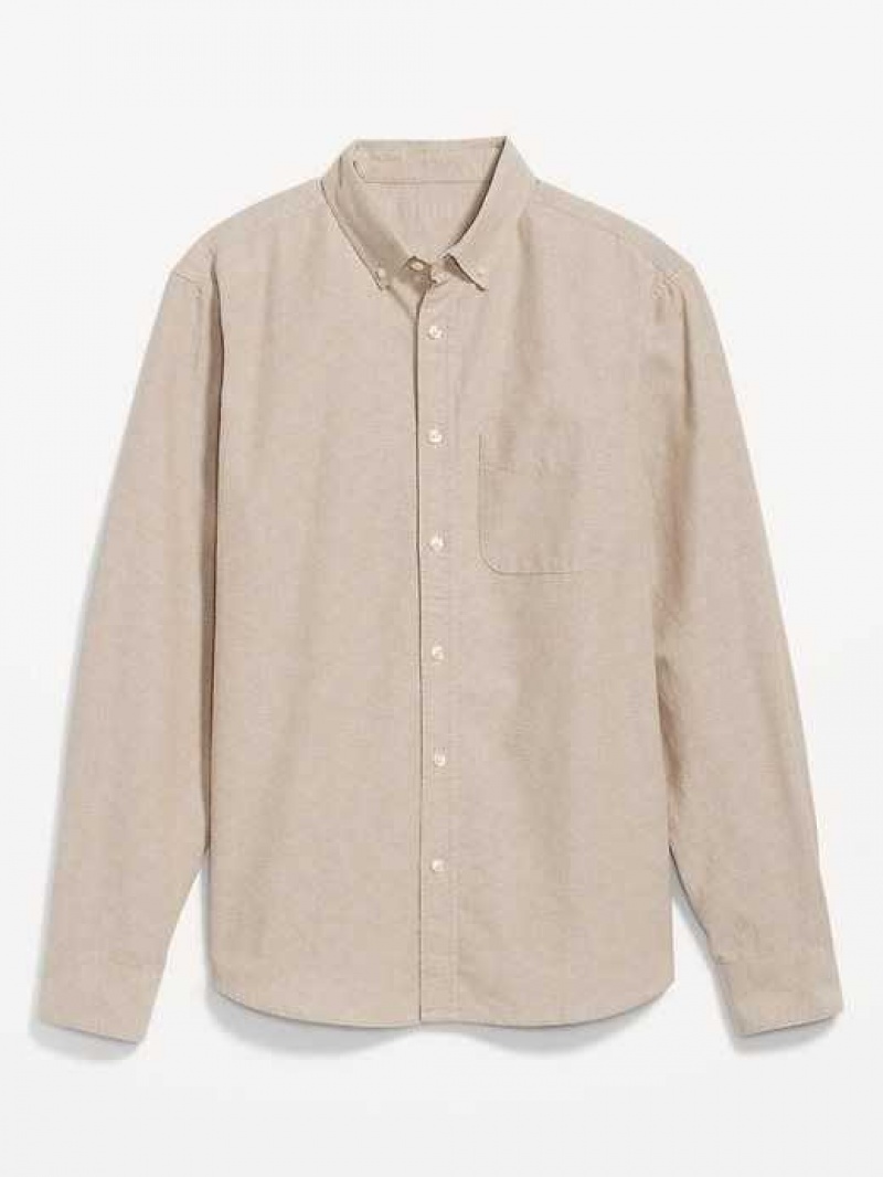 Old Navy Classic-Fit Non-Stretch Everyday Oxford Shirt Khaki | DIF529107