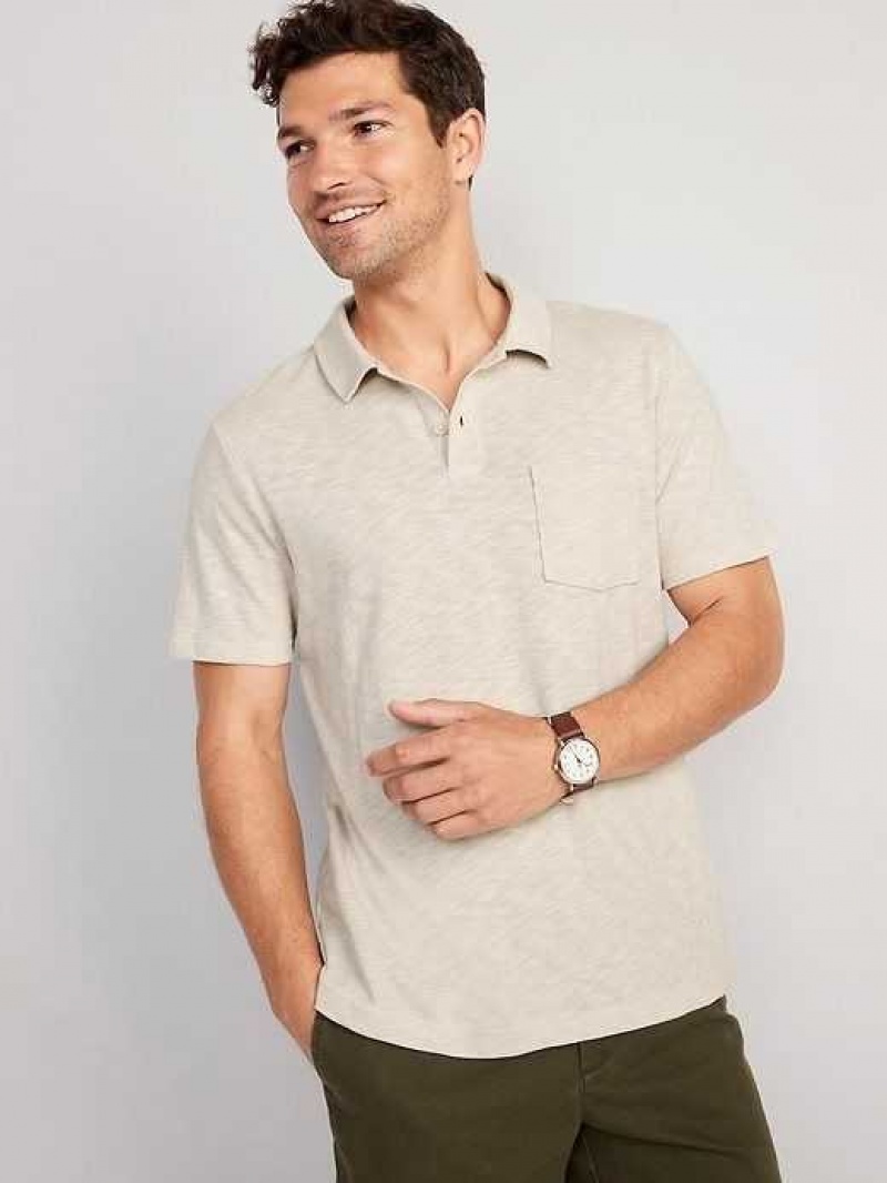 Old Navy Classic Fit Linen-Blend Polo Beige | ZPR528461