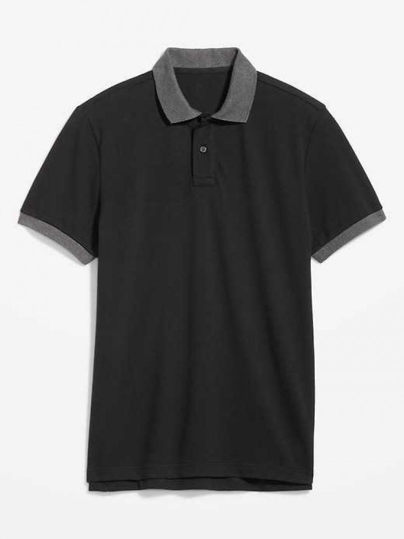 Old Navy Classic Fit Pique Polo Grey / Black | INY976543