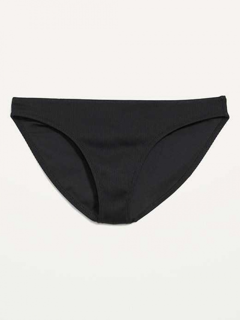 Old Navy Classic Rib-Knit Bikini Swim Bottoms Ebony | GNB145607