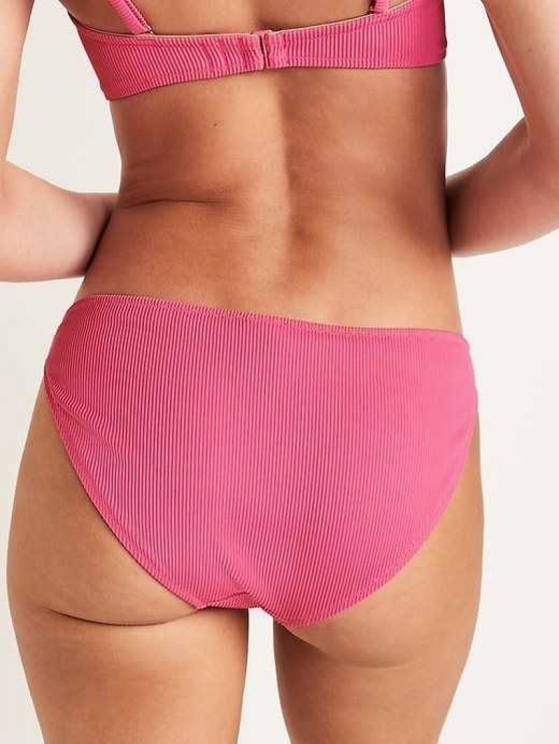 Old Navy Classic Rib-Knit Bikini Swim Bottoms Pink | AOP587620