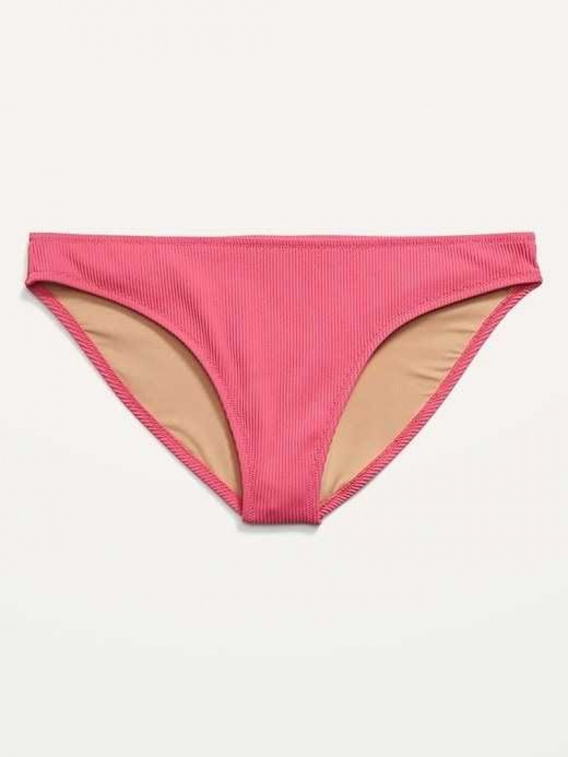 Old Navy Classic Rib-Knit Bikini Swim Bottoms Pink | AOP587620