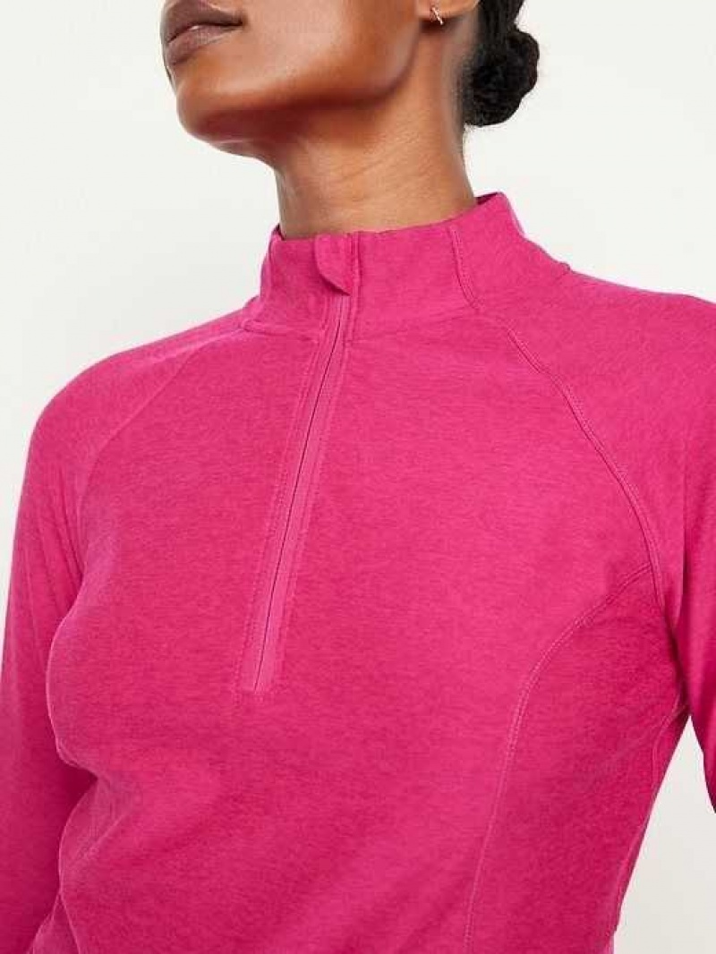 Old Navy Cloud+ 1/4-Zip Pullover Pink | WCF816502