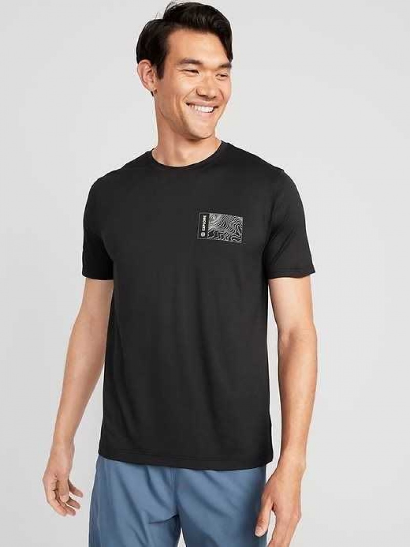 Old Navy Cloud 94 Soft Go-Dry Cool Graphic T-Shirt Black | BTI730816