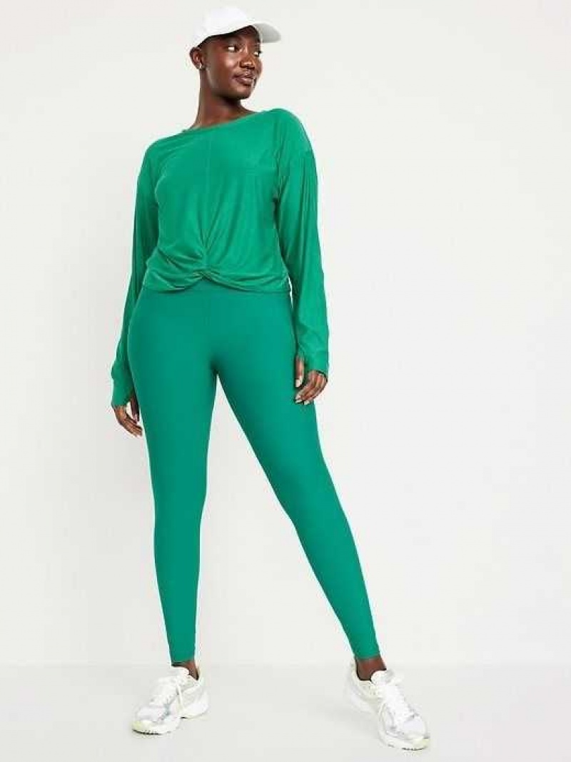 Old Navy Cloud 94 Soft Long-Sleeve Twist-Front Cropped Top Serpentine | IEU132054