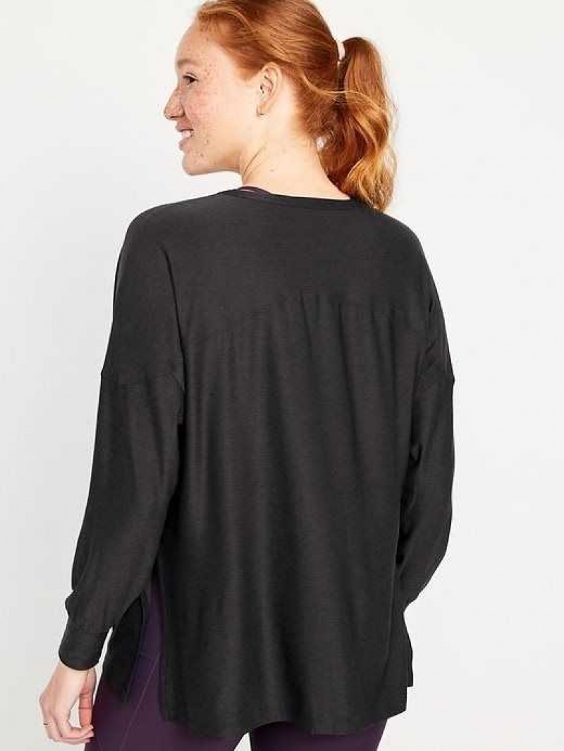 Old Navy Cloud 94 Soft Long Sleeve Tunic Black | ZRW051286