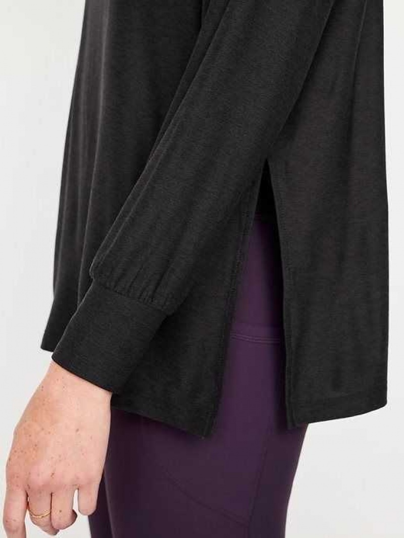 Old Navy Cloud 94 Soft Long Sleeve Tunic Black | ZRW051286