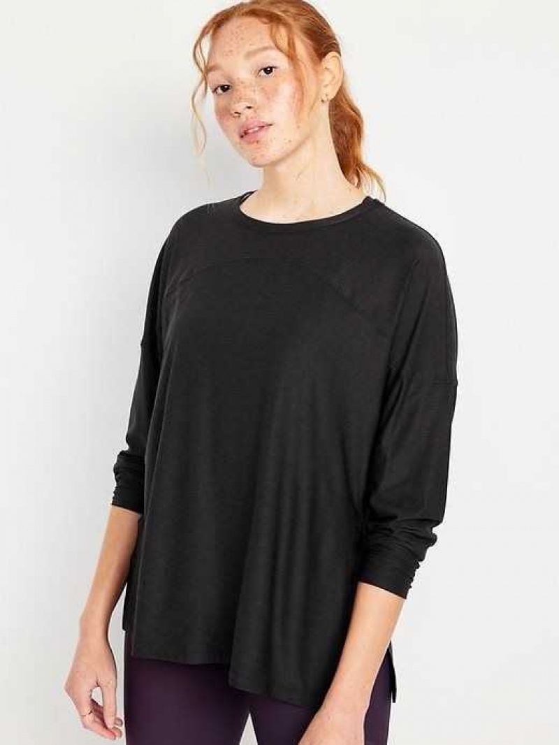 Old Navy Cloud 94 Soft Long Sleeve Tunic Black | ZRW051286