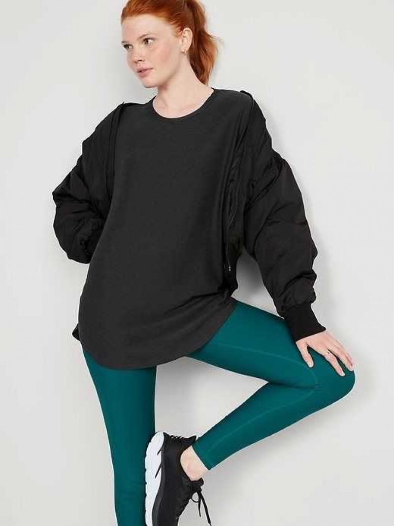 Old Navy Cloud 94 Soft Tulip-Hem Tunic Black | BKU681235