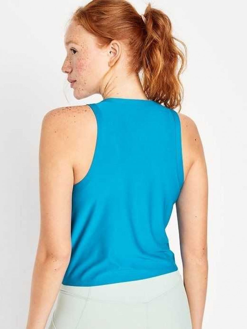 Old Navy Cloud 94 Soft Twist-Front Cropped Top Blue | LAS039271