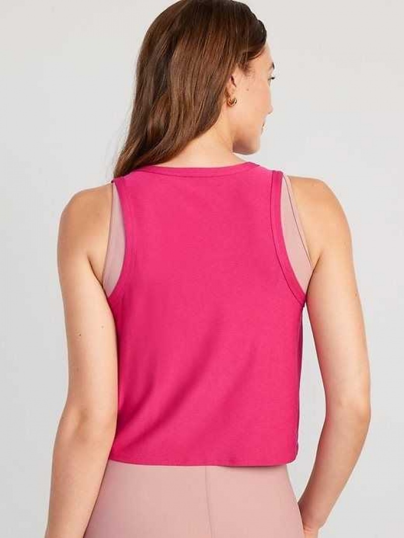 Old Navy Cloud 94 Soft Twist-Front Cropped Top Pink | XGB084356