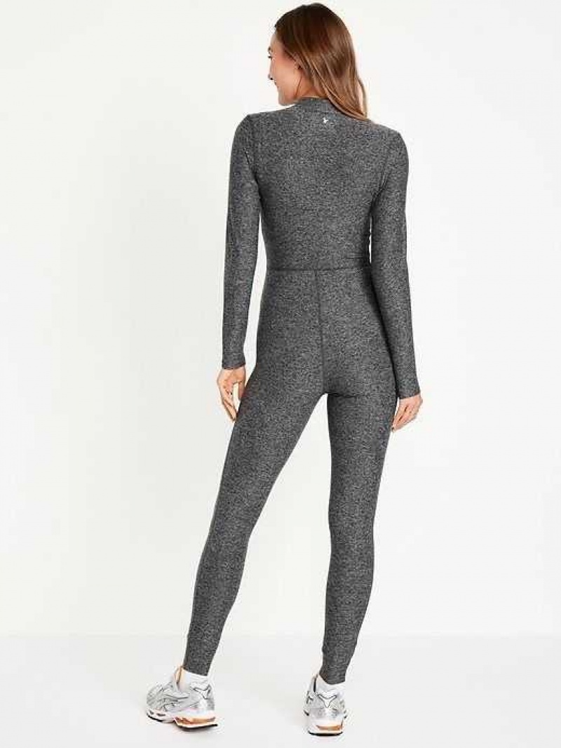 Old Navy Cloud+ Long-Sleeve Zip Bodysuit Dark Grey | MUK912850