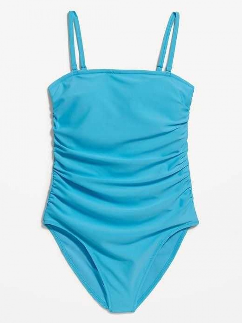 Old Navy Convertible Bandeau One-Piece Swimsuit Blue | HYF163409